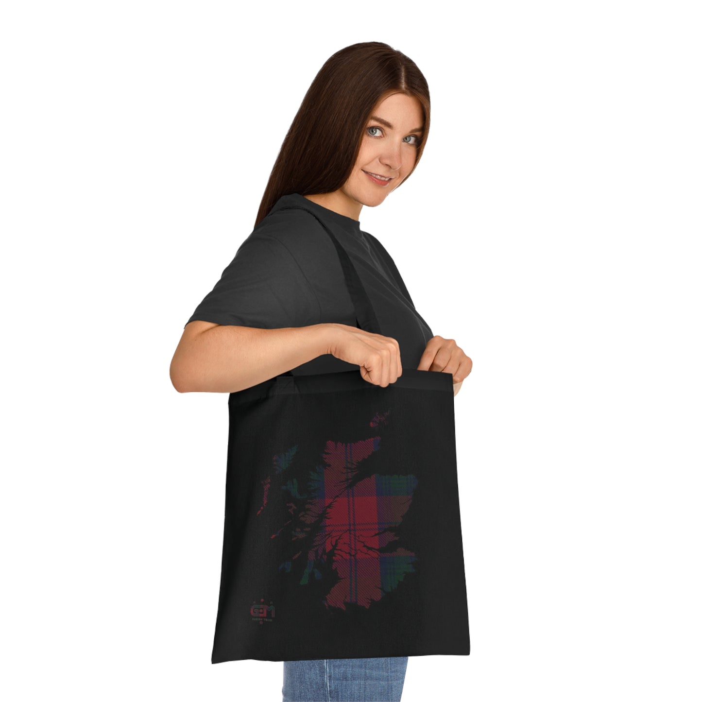 Reversible Scotland Tartan Map Cotton Tote Bag - Lindsay Tartan