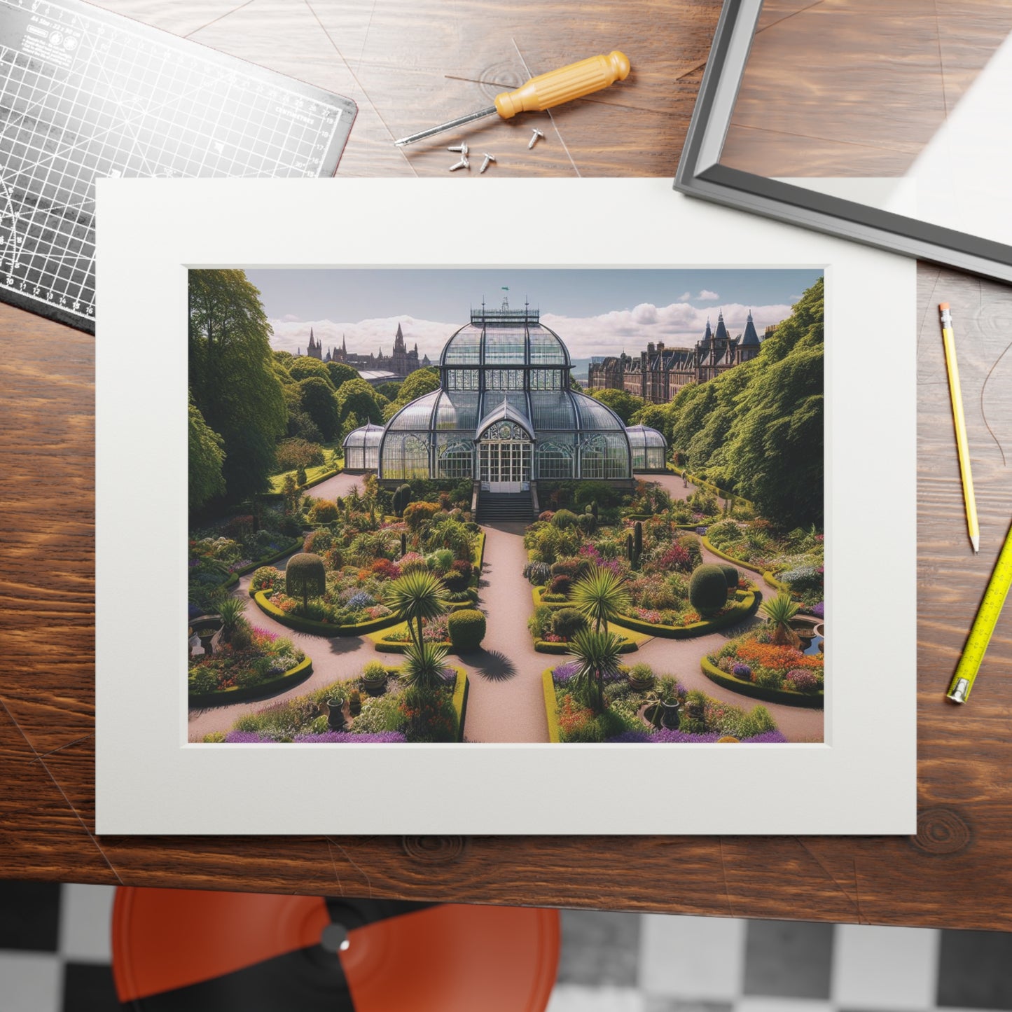 Glasgow's Botanic Gardens Fine Art Print, Scotland Art, Paper Frame, Various Sizes, Horizontal
