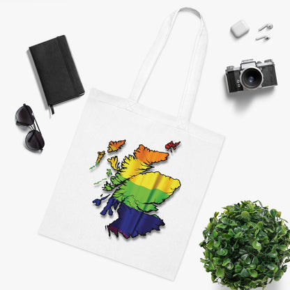 Scotland Pride Flag Map Cotton Tote Bag