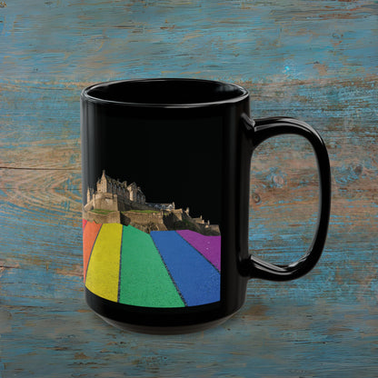 Pride Road Rock Edinburgh Castle Photo Mug, Black