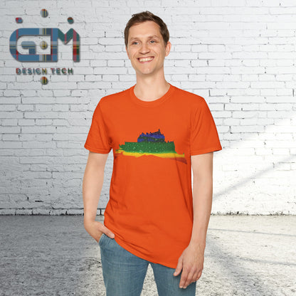 Edinburgh Castle Pride Rain Art Unisex T-Shirt