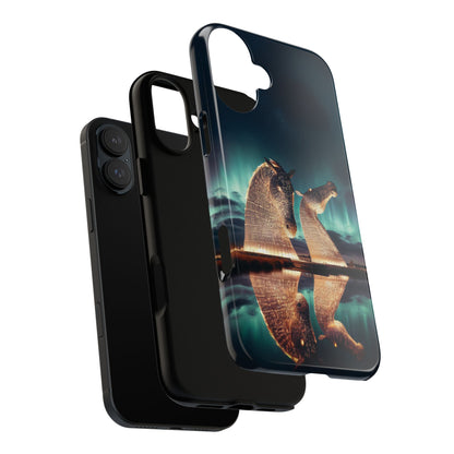 Kelpies Northern Lights Art Variant Phone Case, Scotland, Apple