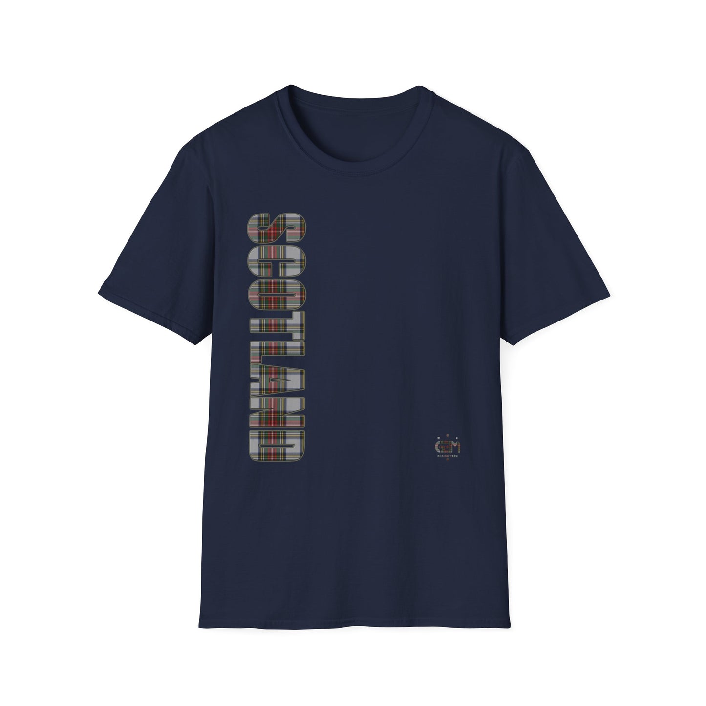 Tartan Scotland Lettering Softstyle Unisex T-Shirt, Stewart Dress Tartan Tee