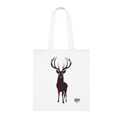 Reversible Scotland Tartan Stag Cotton Tote Bag - Lindsay Tartan