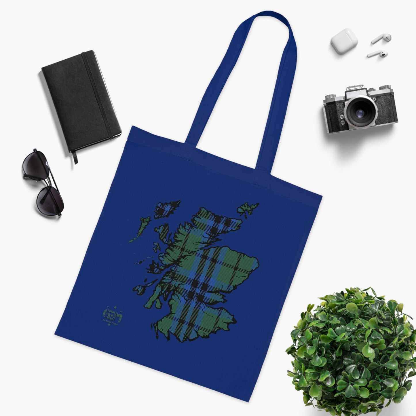 Reversible Scotland Tartan Map Cotton Tote Bag - Keith Tartan