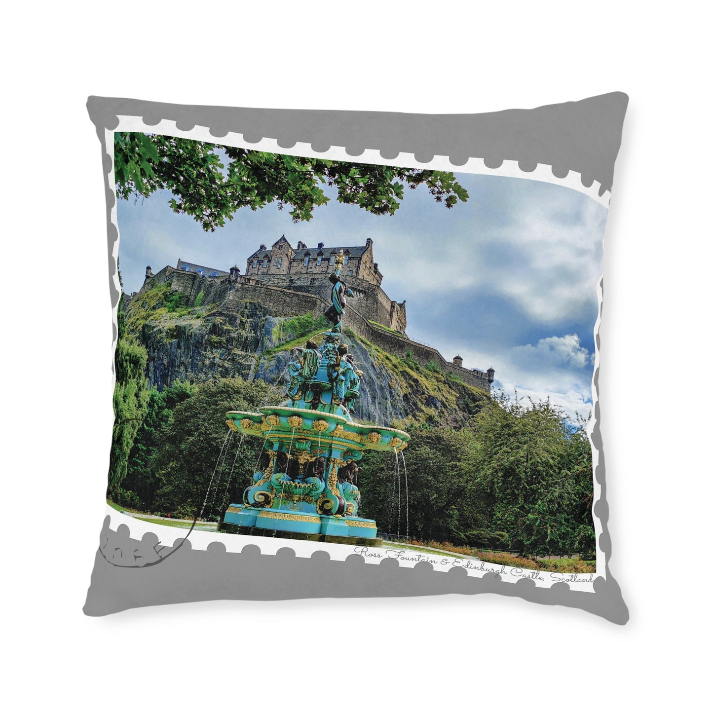 Ross Fountain Photo Stamp Square Cushion, Various Sizes