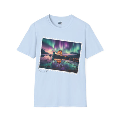 Postcard Eilean Donan Castle Art Softstyle T-Shirt, Unisex Tee, Scotland Shirt, Various Colours