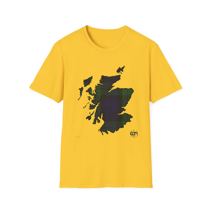 Tartan Ecosse Carte Softstyle T-Shirt Unisexe - Black Watch Tartan Tee 