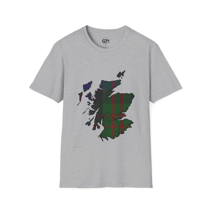 Scotland Tartan Map Softstyle Unisex T-Shirt - MacDonald Tartan Tee