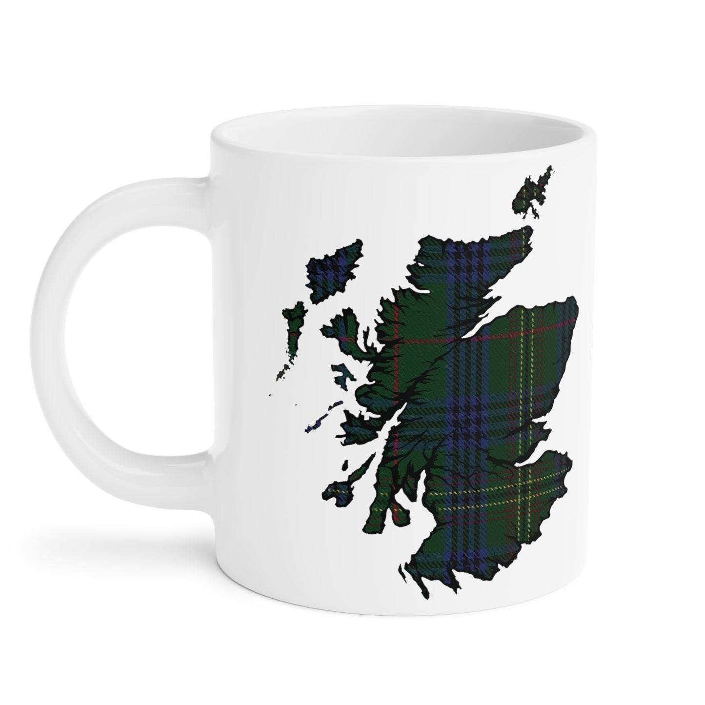 Scotland Tartan Map Mug - Kennedy Tartan, Various Sizes