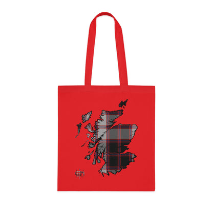 Reversible Scotland Tartan Map Cotton Tote Bag - MacPherson Tartan