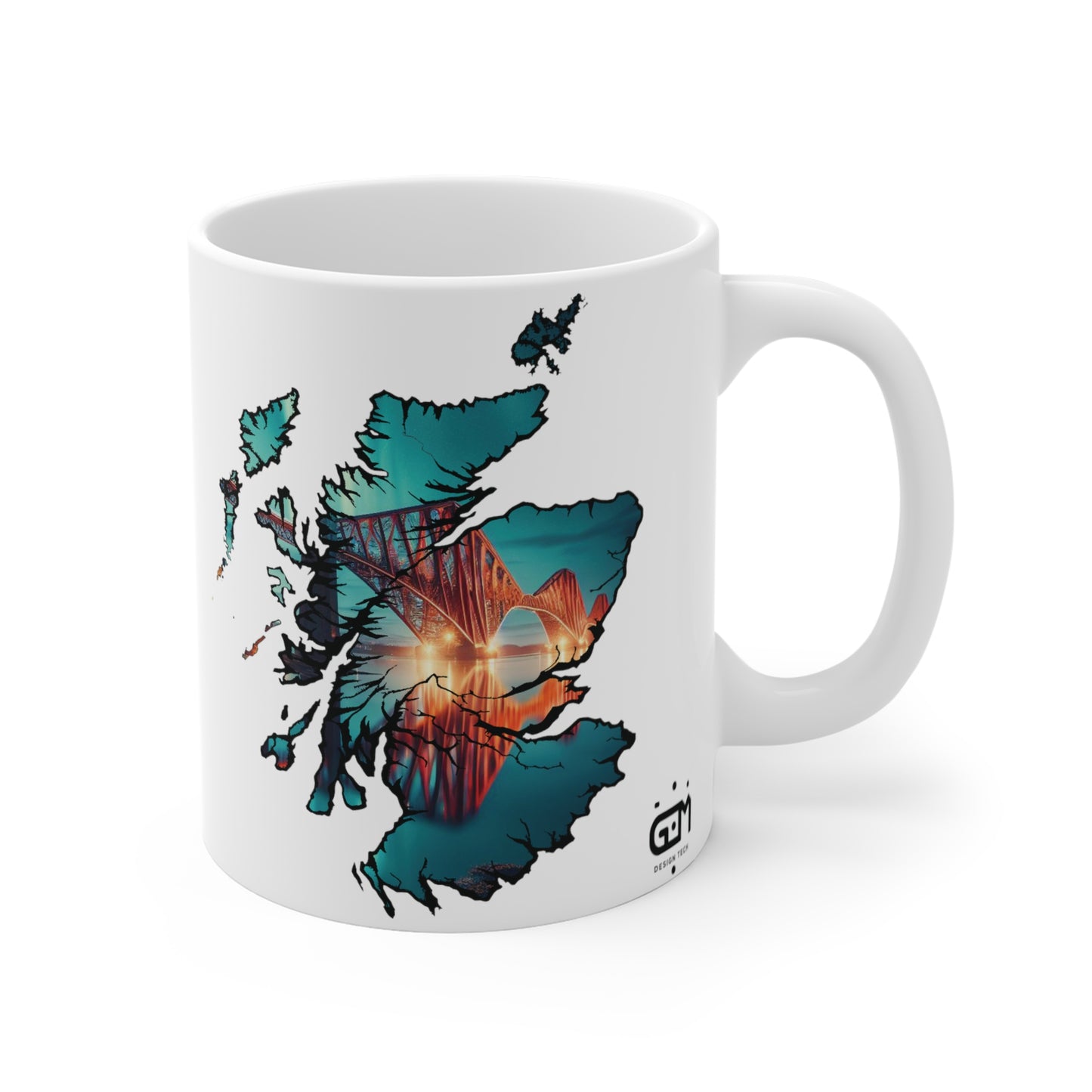 Scotland Map Mug 11oz, Forth Rail Bridge