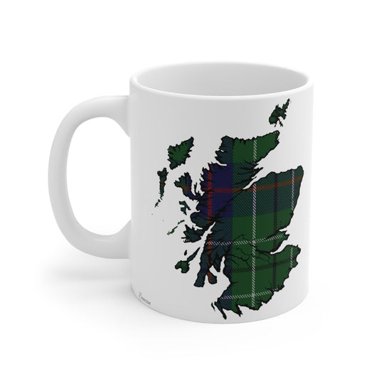 Scotland Map Mug 11oz, Duncan Tartan