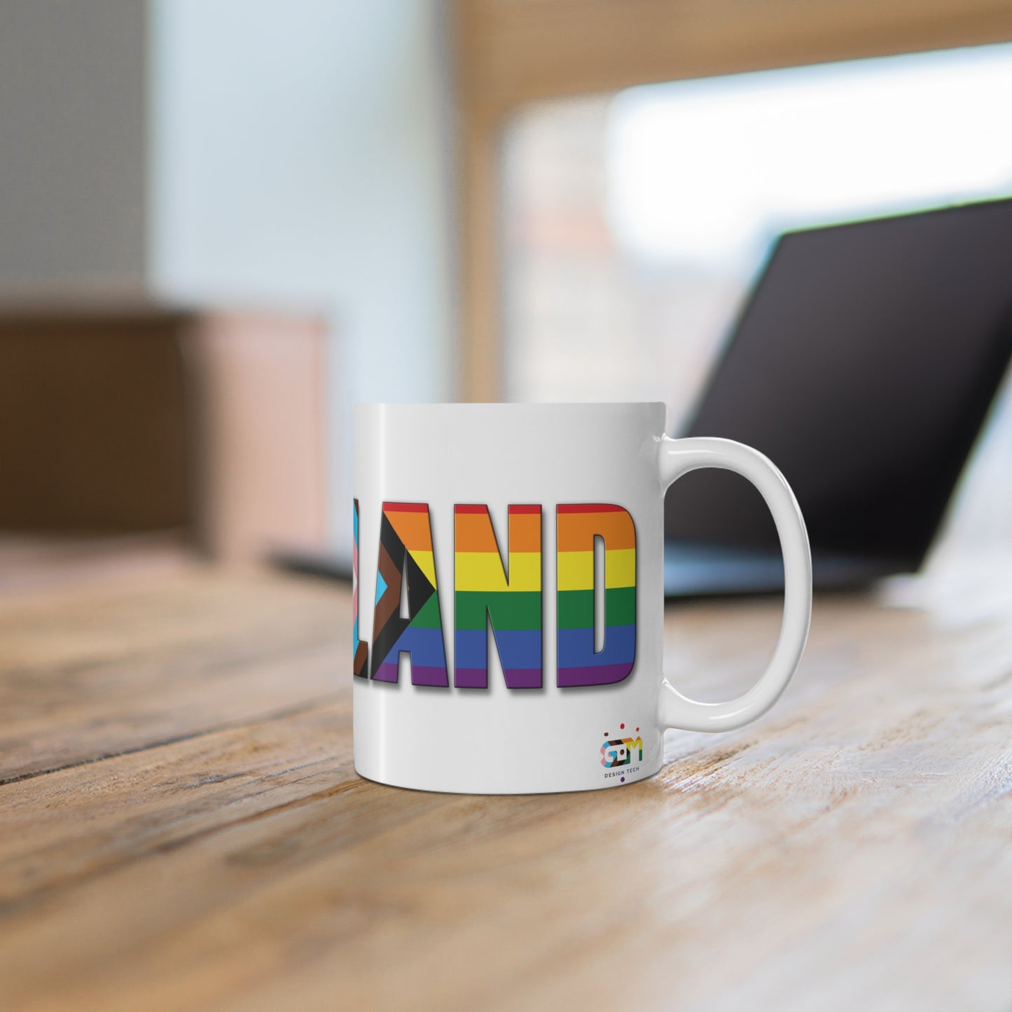 Scotland Lettering Pride Progress Mug, White