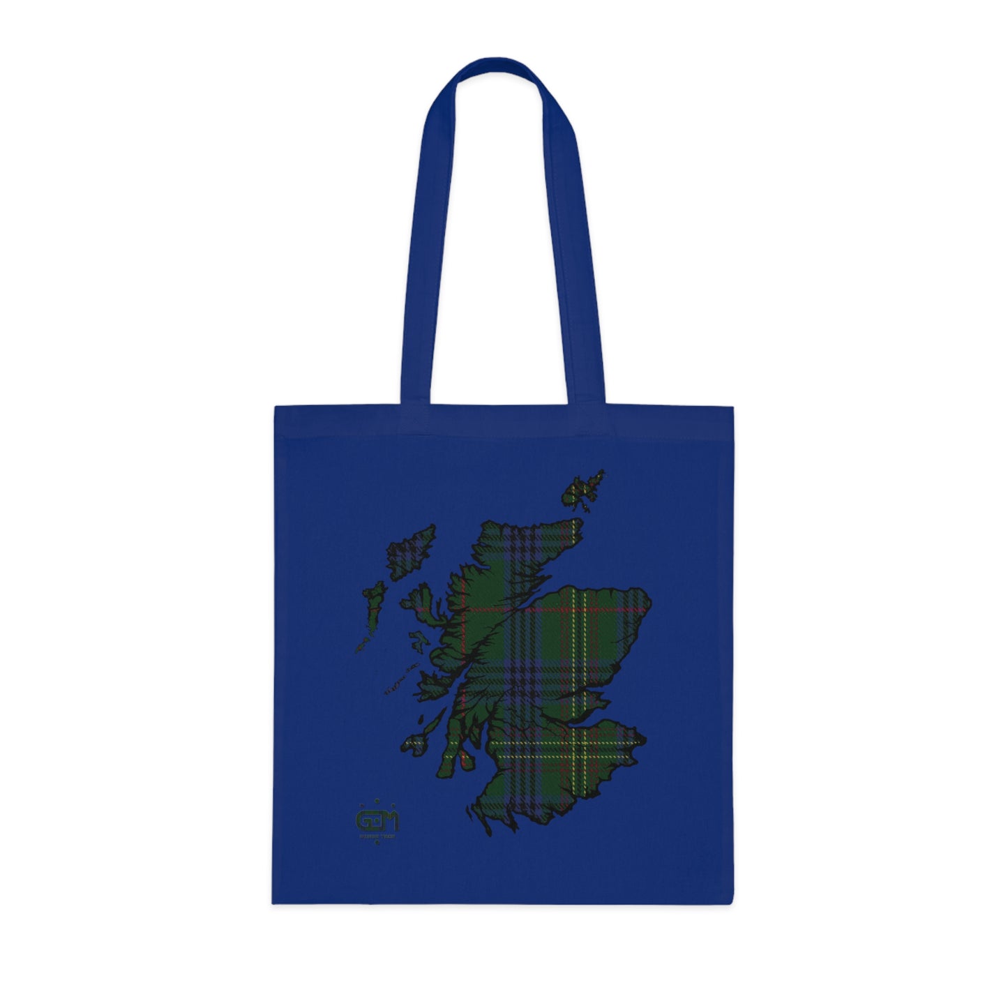 Reversible Scotland Tartan Map Cotton Tote Bag - Kennedy Tartan