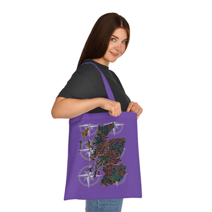 Scotland Tartan Clan Map Cotton Tote Bag