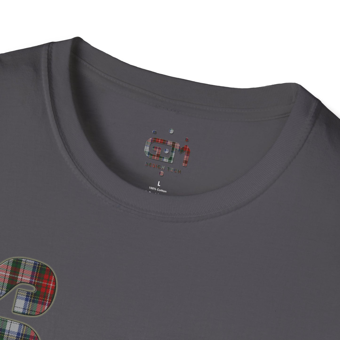 Scotland Lettering Tartan Softstyle Unisex T-Shirt, Stewart Tartan Tee