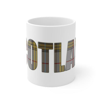 Scotland Tartan Mug - Buchanan, Coffee Cup, Tea Cup, Scotland, White