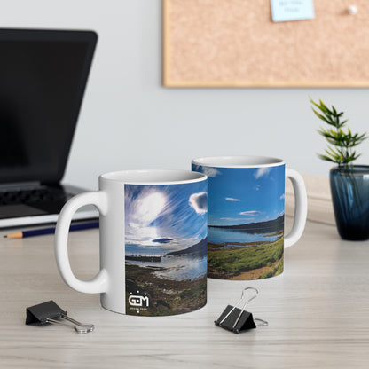 Holy Isle from Arran Photo Mug, White