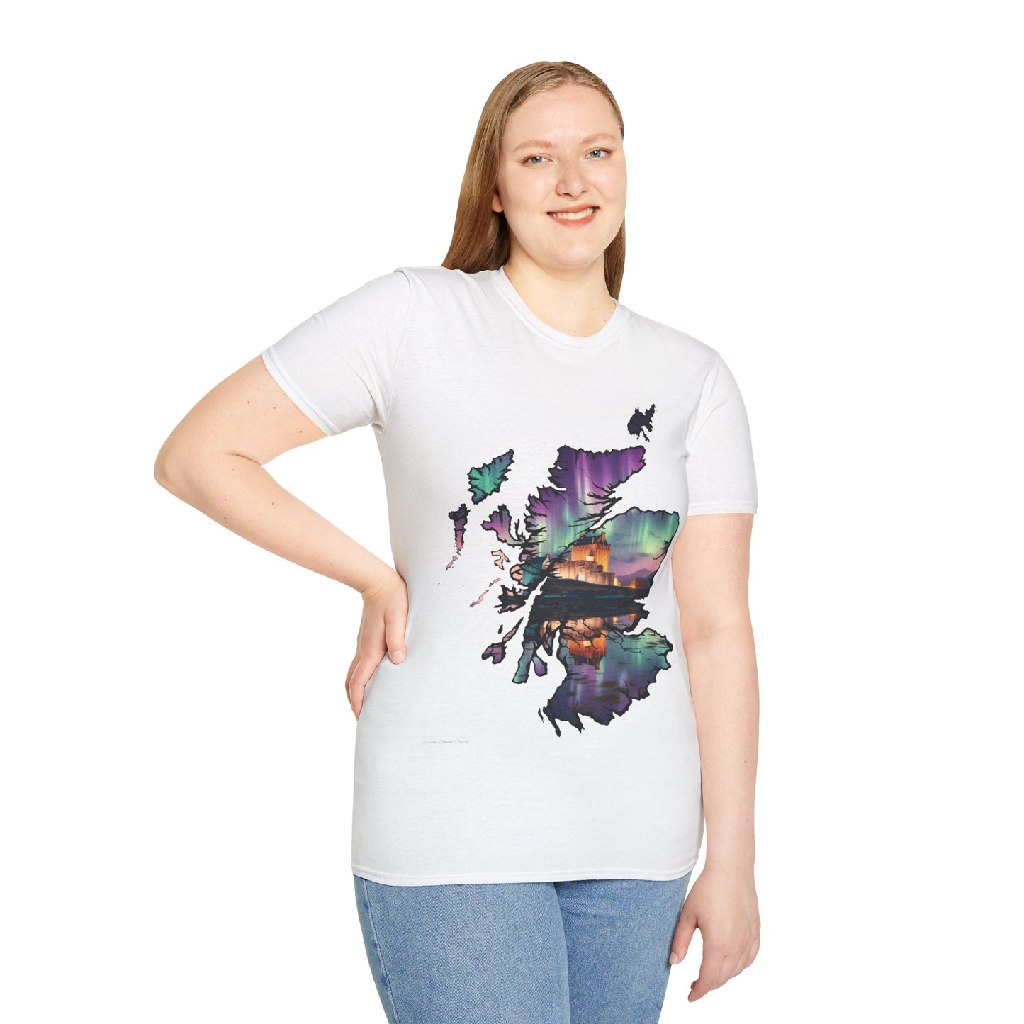 Eilean Donan Castle Scotland Map Softstyle T-Shirt, Unisex Tee, Scotland Shirt, Scottish Landmark, Nature, Scenery, Various Colours