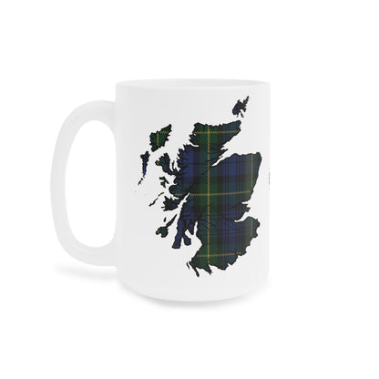 Scotland Tartan Map Mug - Gordon Tartan, Various Sizes