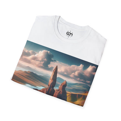 Old Man of Storr Summer Softstyle T-Shirt, Unisex Tee, Scotland Shirt, Scottish Landmark, Nature, Scenery, Various Colours