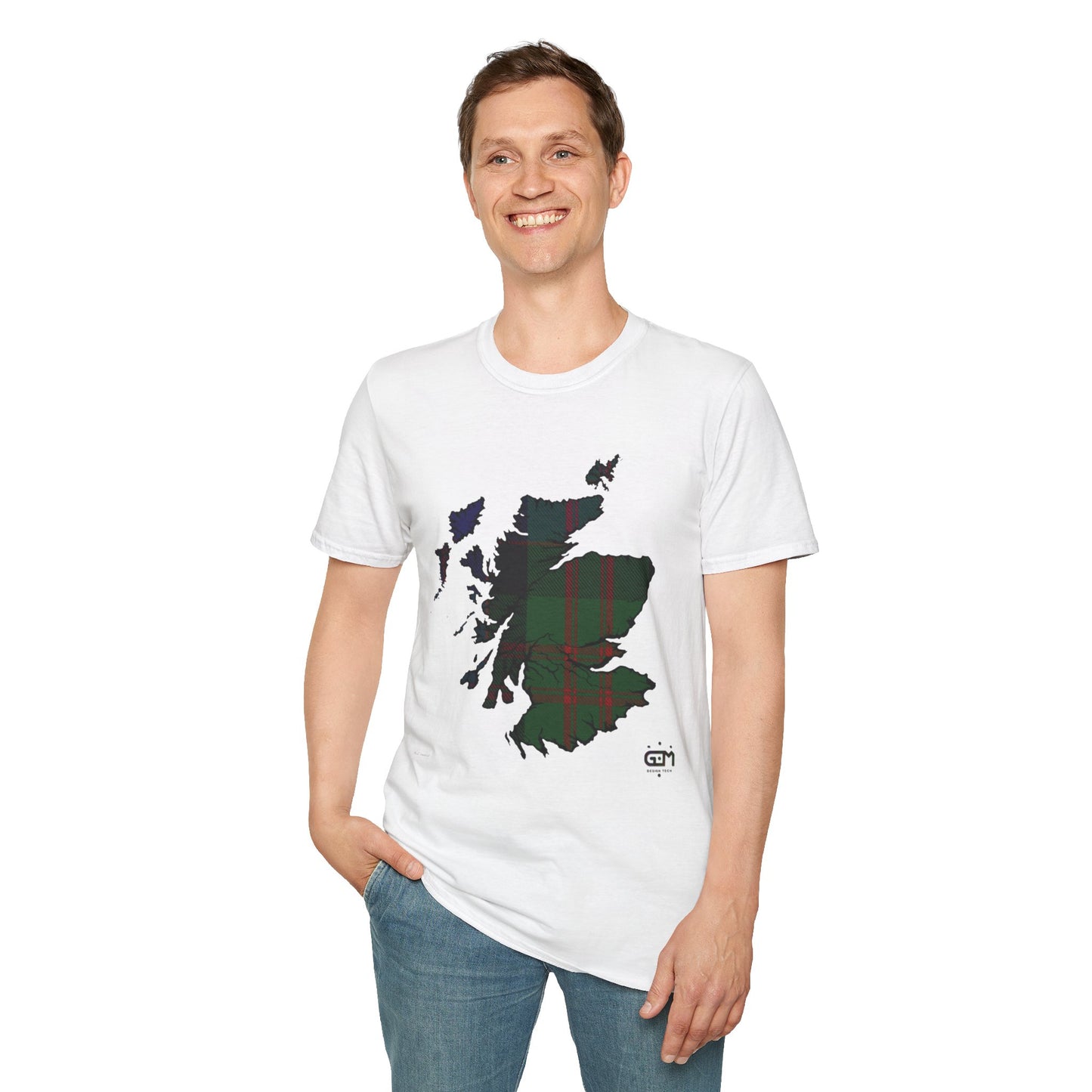 Tartan Scotland Map Softstyle Unisex T-Shirt - MacDonald Tartan Tee