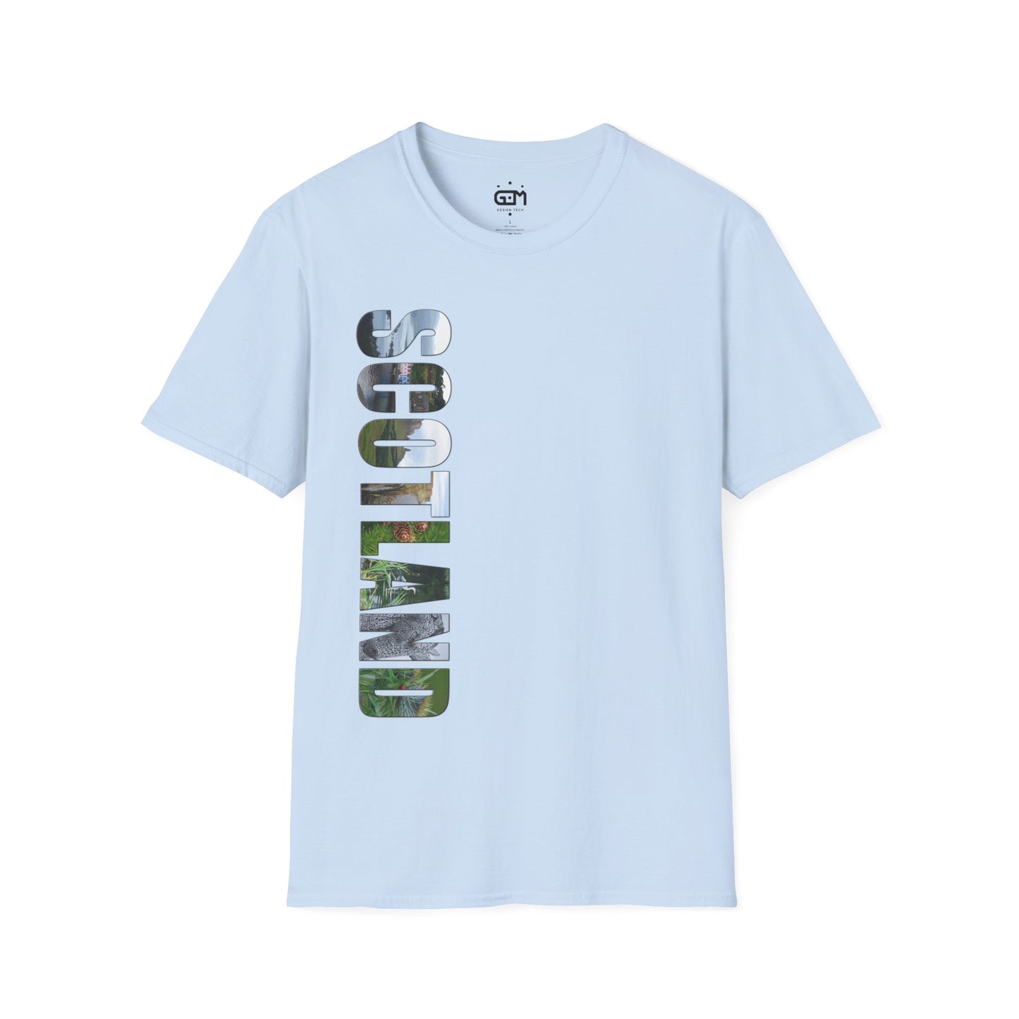 Scotland Photo Lettering Softstyle Unisex T-Shirt, Scottish Landmark Shirt