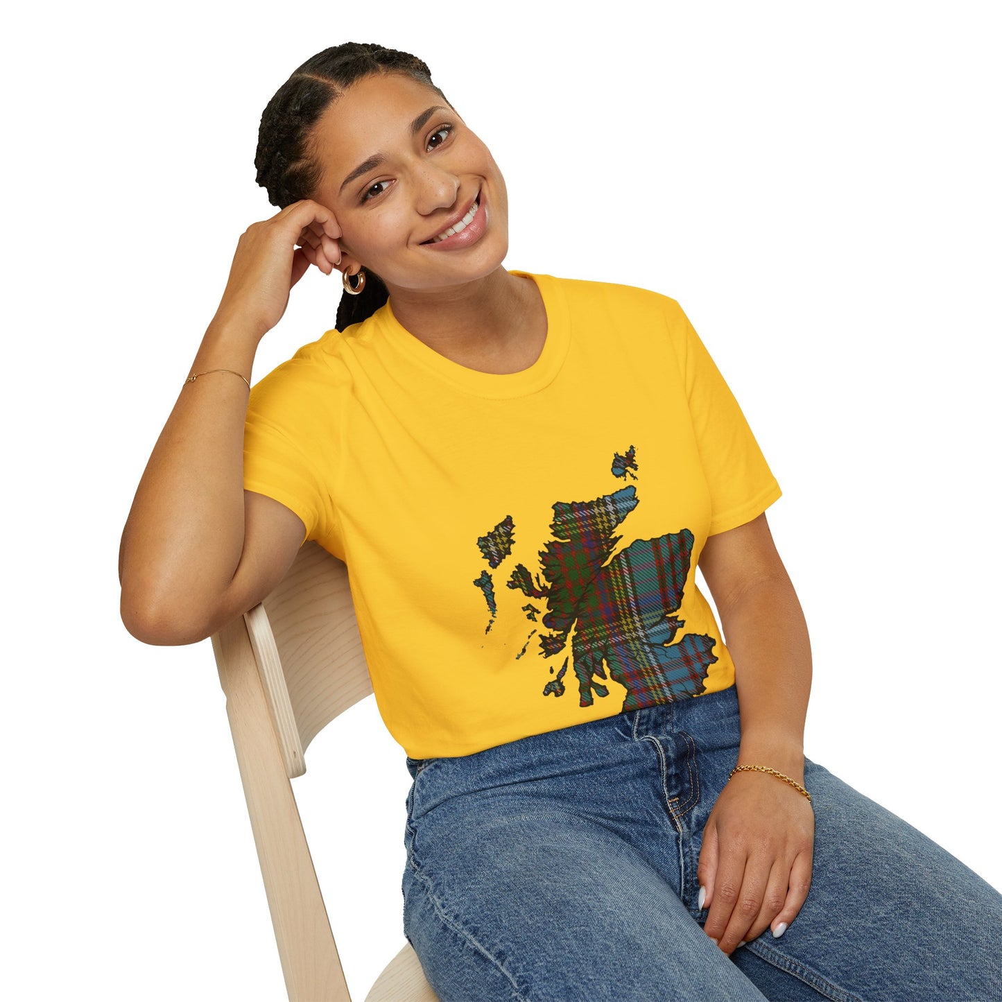 Scotland Tartan Map Softstyle Unisex T-Shirt - Anderson Tartan Tee