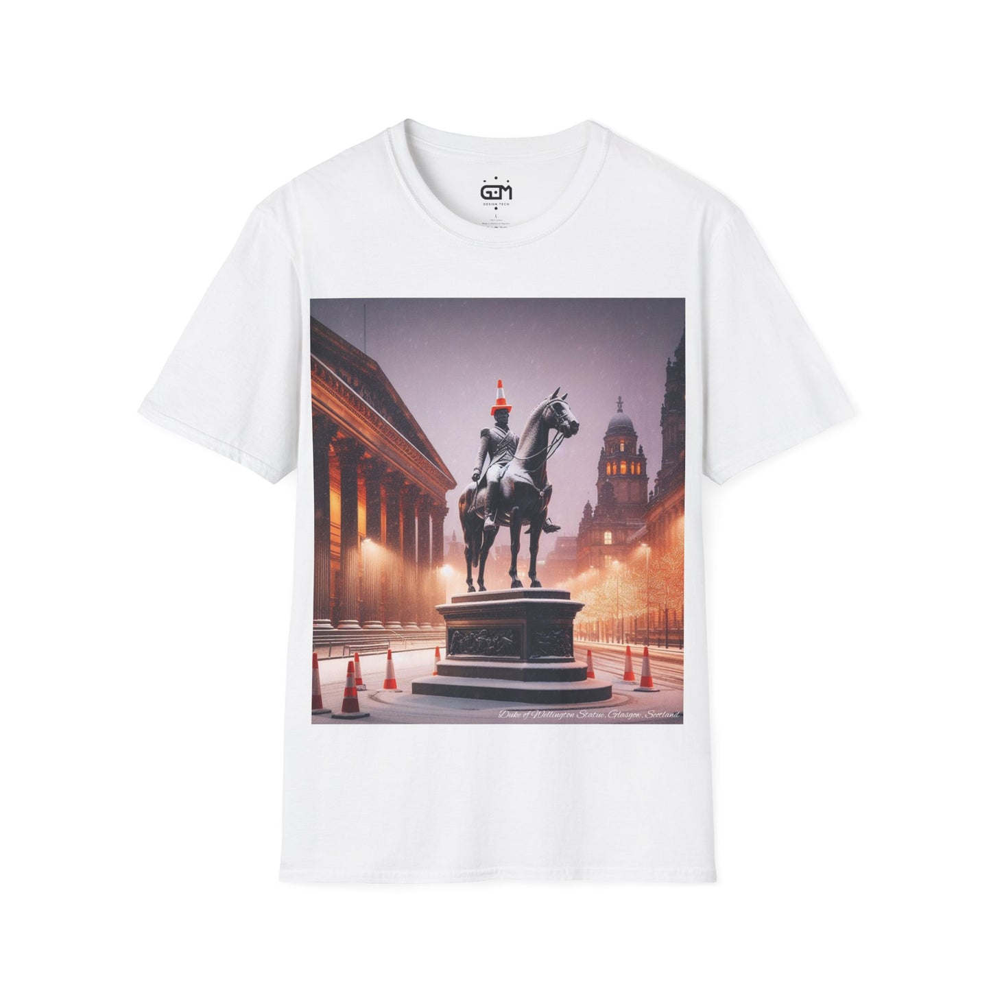 Glasgow Duke of Wellington Winter Softstyle T-Shirt, Unisex Tee, Scotland Shirt, Scottish Landmark, Nature, Scenery, Various Colours