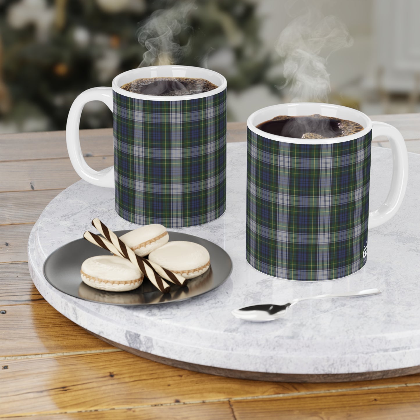 Tartan Mug - Gordon Dress Tartan, Écossais, Différentes Tailles 