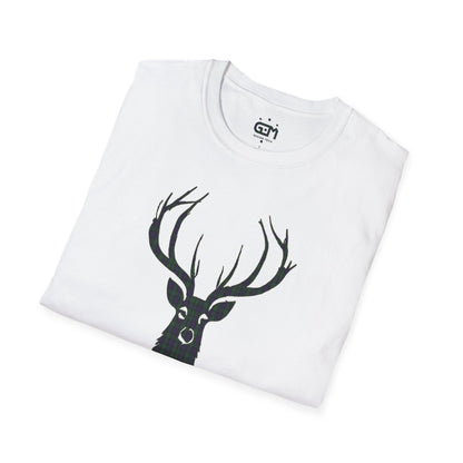 Tartan Stag Softstyle T-Shirt - Argyle Tartan, Unisex Tee, Scottish Scenery, Various Colours