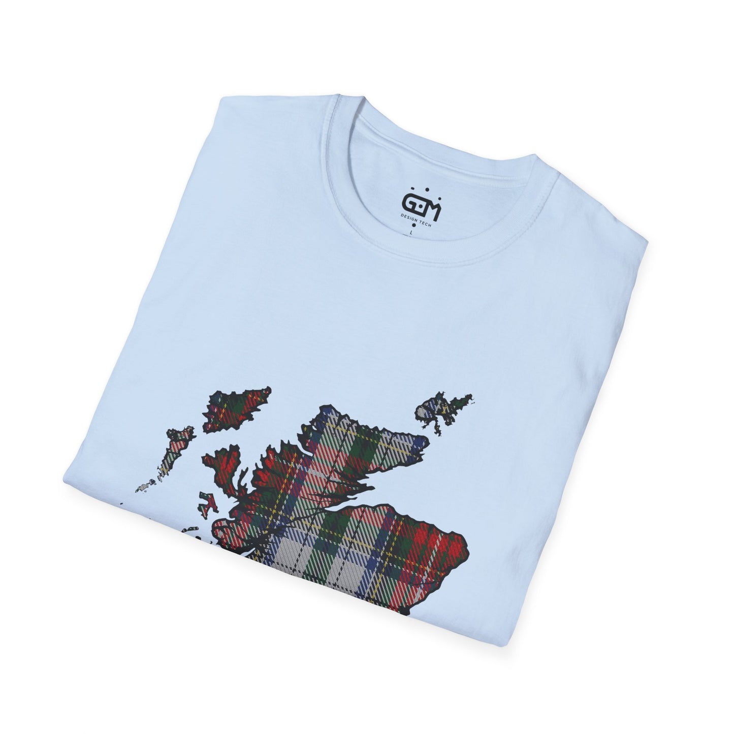 Scotland Tartan Map Softstyle Unisex T-Shirt - Stewart Tartan Tee