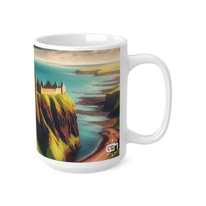 Dunnottar Castle Mug - Stonehaven, Coffee Cup, Tea Cup, Scotland, White