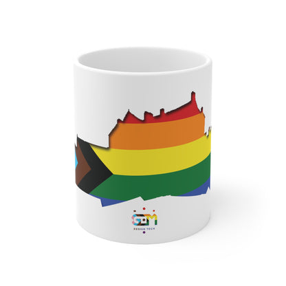 Edinburgh Castle Pride Progress Art Mug, White