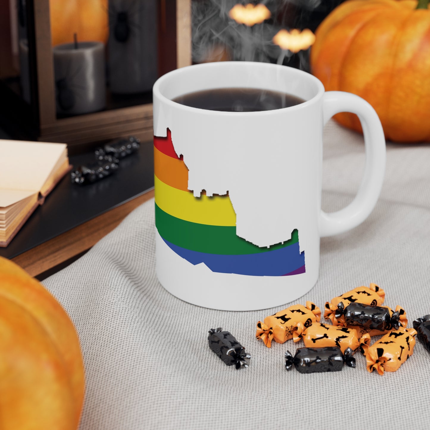 Edinburgh Castle Pride Progress Art Mug, White