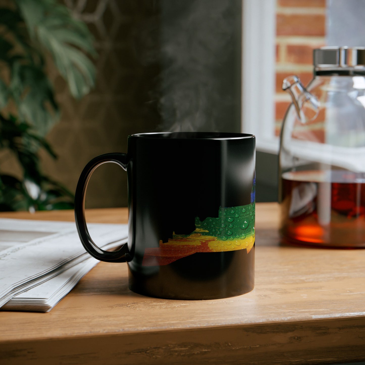 Edinburgh Castle Pride Rain Art Mug, Black