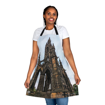 Scott Monument Photo Apron, Scottish Cooking Apparel, Chef Accessory