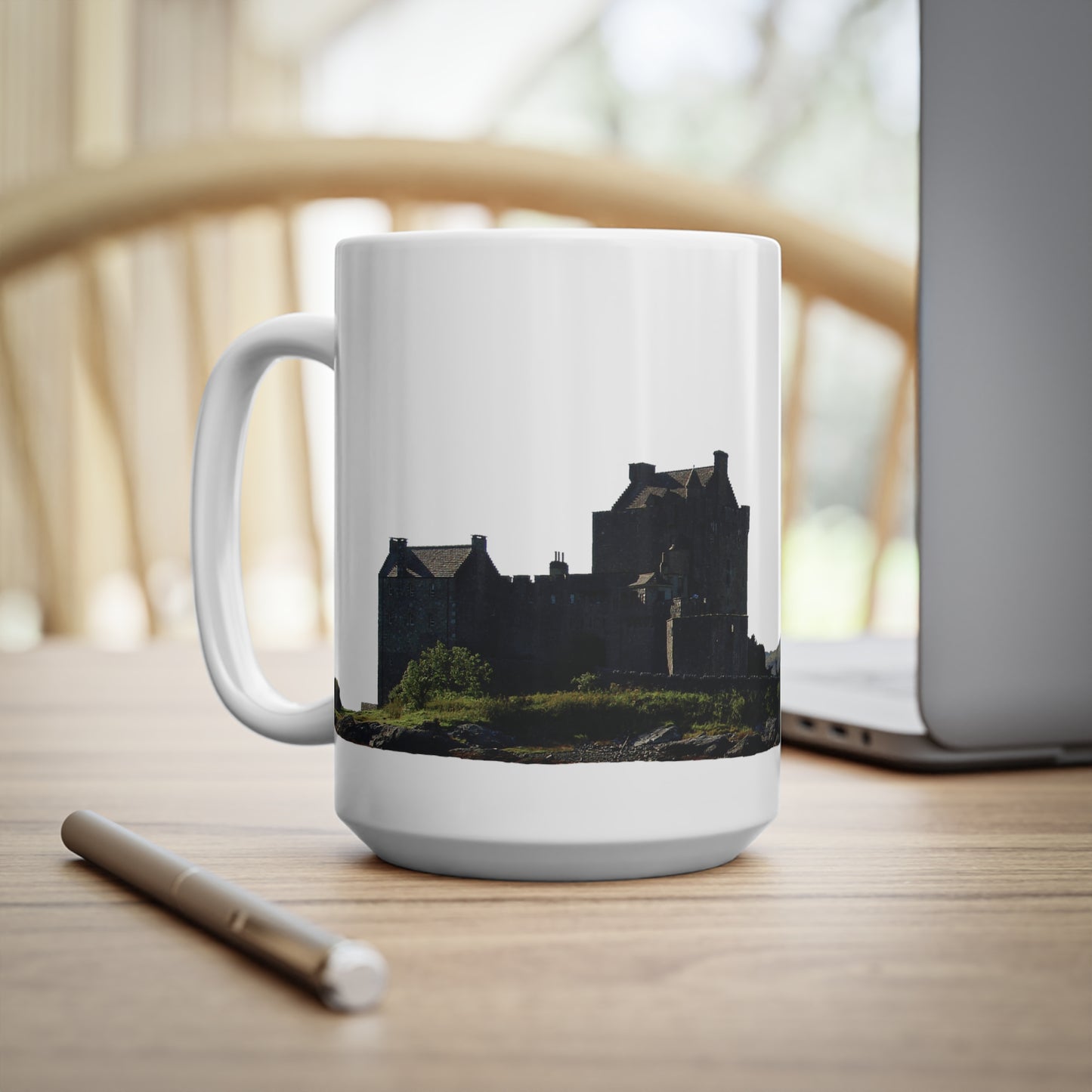 Eileen Donan Castle Photo Mug, White