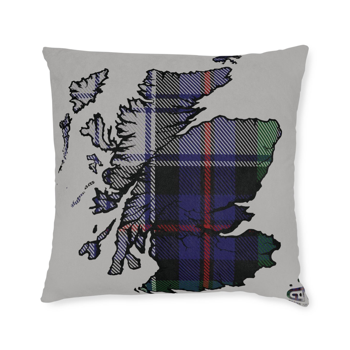 Reversible Square Cushion : Stag / Scotland Map - Argyle Dress Tartan, Various Sizes