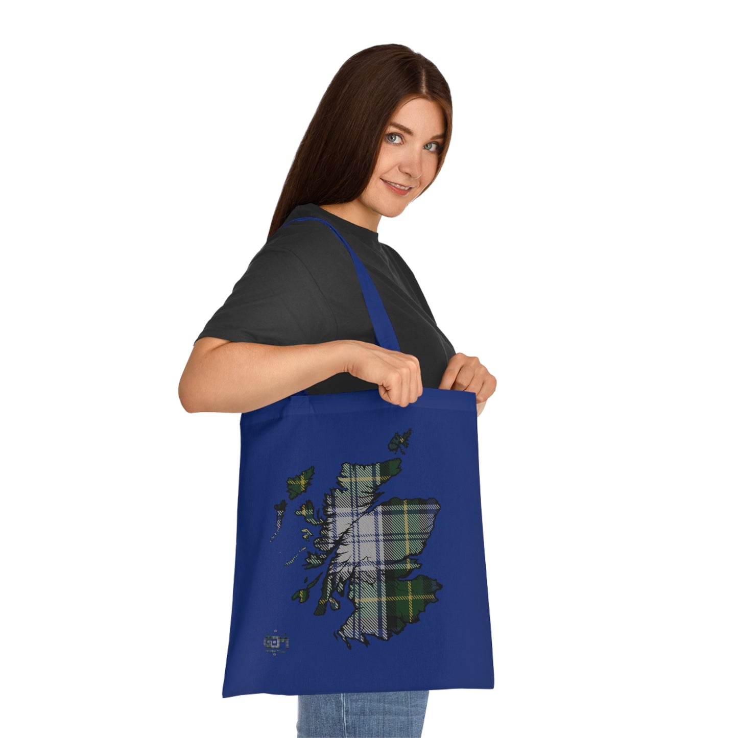 Reversible Scotland Tartan Map Cotton Tote Bag - Gordon Dress Tartan