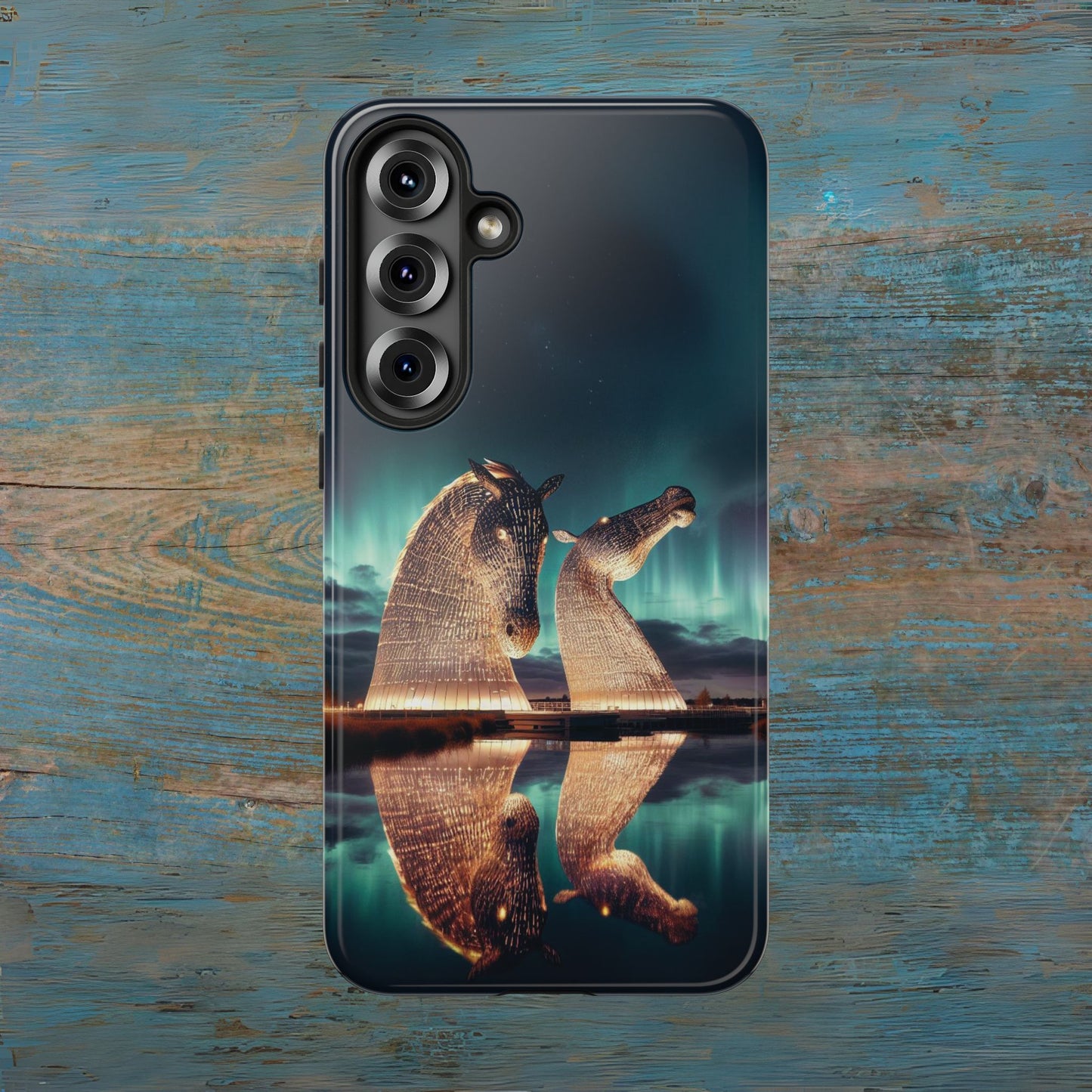 Kelpies Northern Lights Art Variant Phone Case, Scotland, Samsung