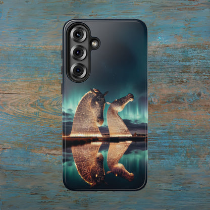 Kelpies Northern Lights Art Variant Phone Case, Scotland, Samsung