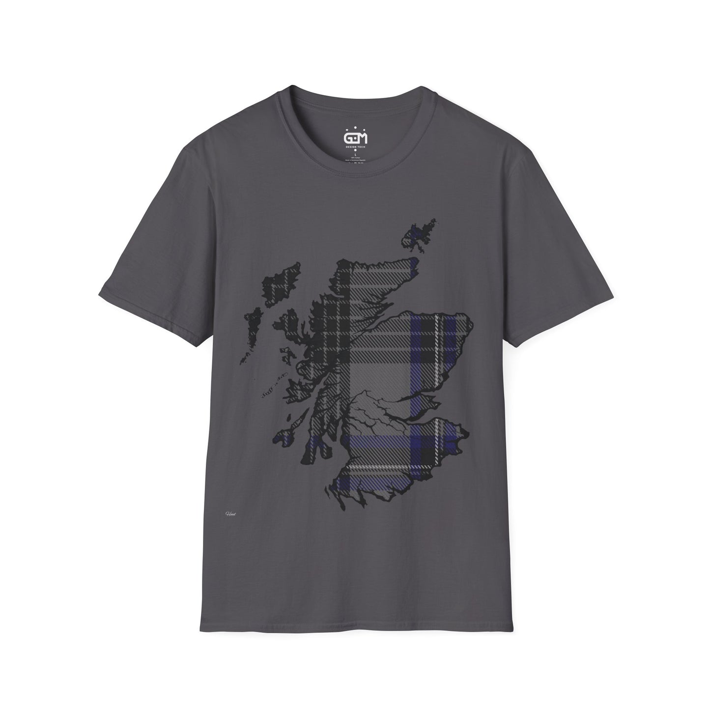 Scotland Tartan Map Softstyle Unisex T-Shirt, Hood Tartan, Various Colours