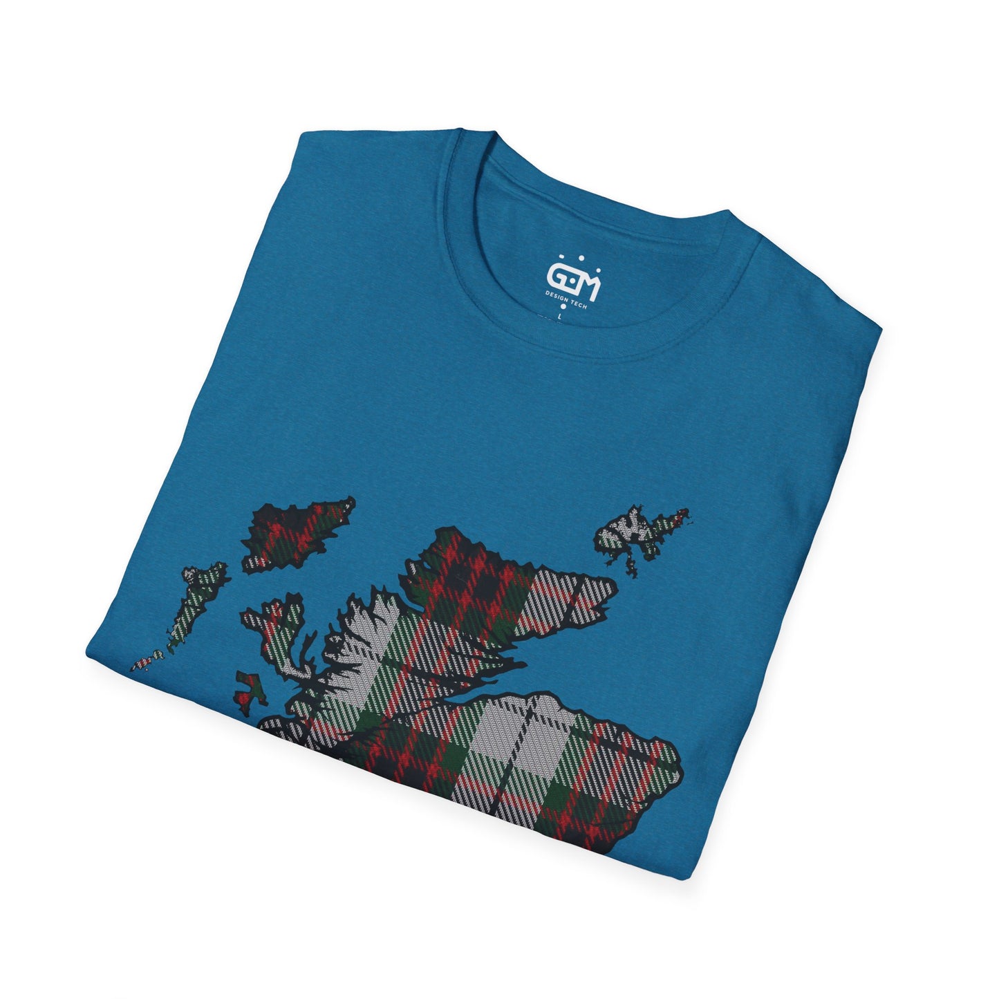 Scotland Tartan Map Softstyle Unisex T-Shirt, Fraser Dress Tartan, Various Colours