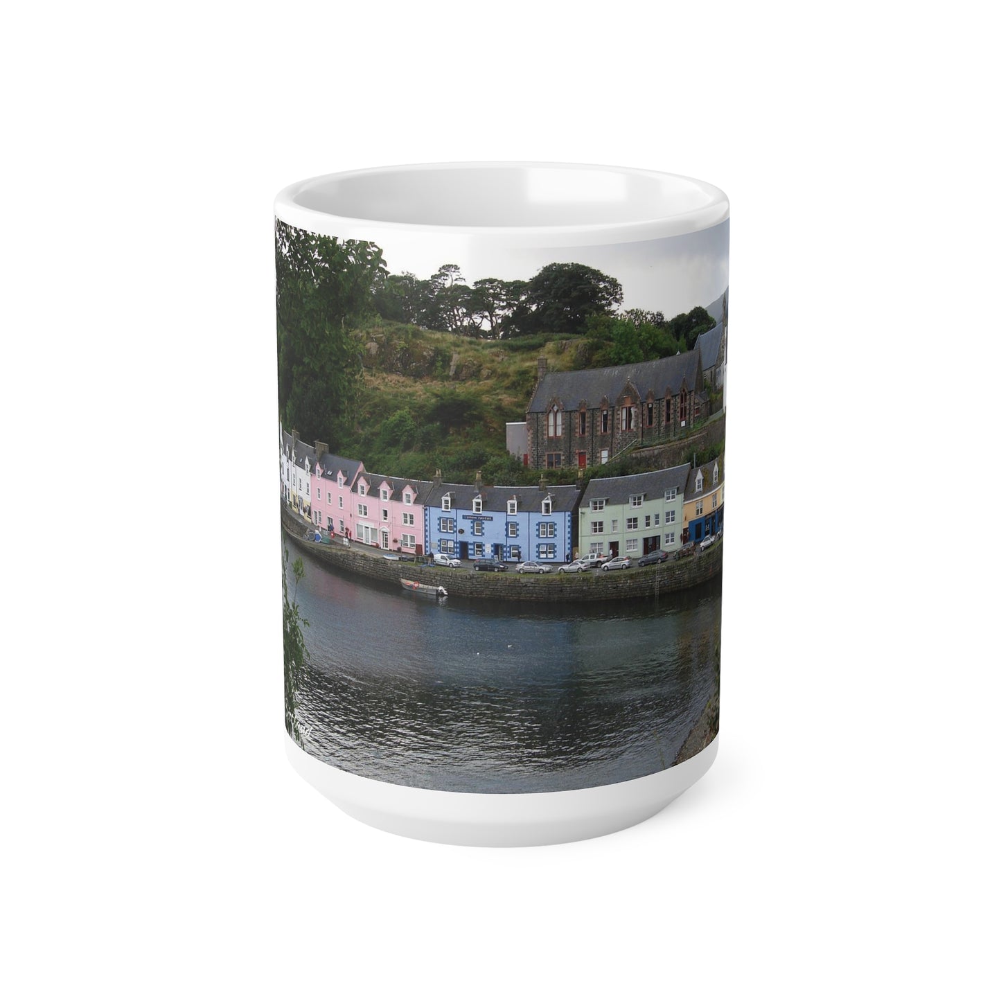 Portree Isle of Skye Photo Mug, Scotland Mug, Tea Cup, Coffee Cup, Scottish Landmarks, Coloured Buildings, Nature, Scenery, White