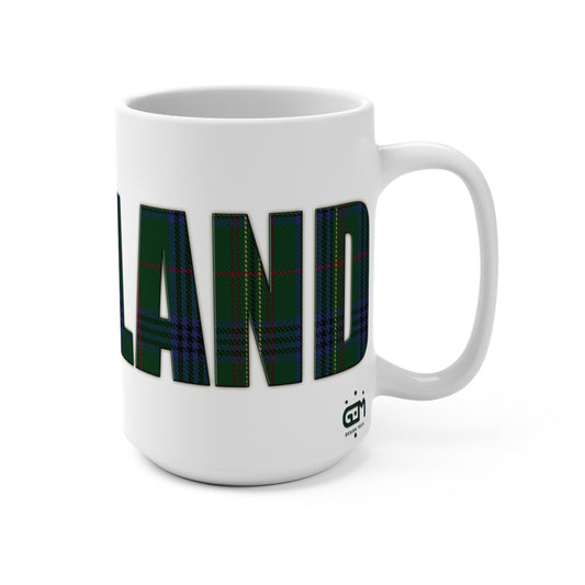 Scotland Lettering Tartan Mug 15oz, Kennedy Tartan