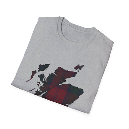 Tartan Scotland Map Softstyle Unisex T-Shirt - Lindsay Tartan Tee