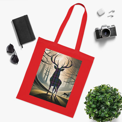 Reversible Scotland Tartan Stag Cotton Tote Bag - Rankin Tartan