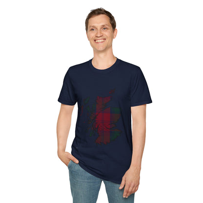 Scotland Tartan Map Softstyle Unisex T-Shirt - Lindsay Tartan Tee